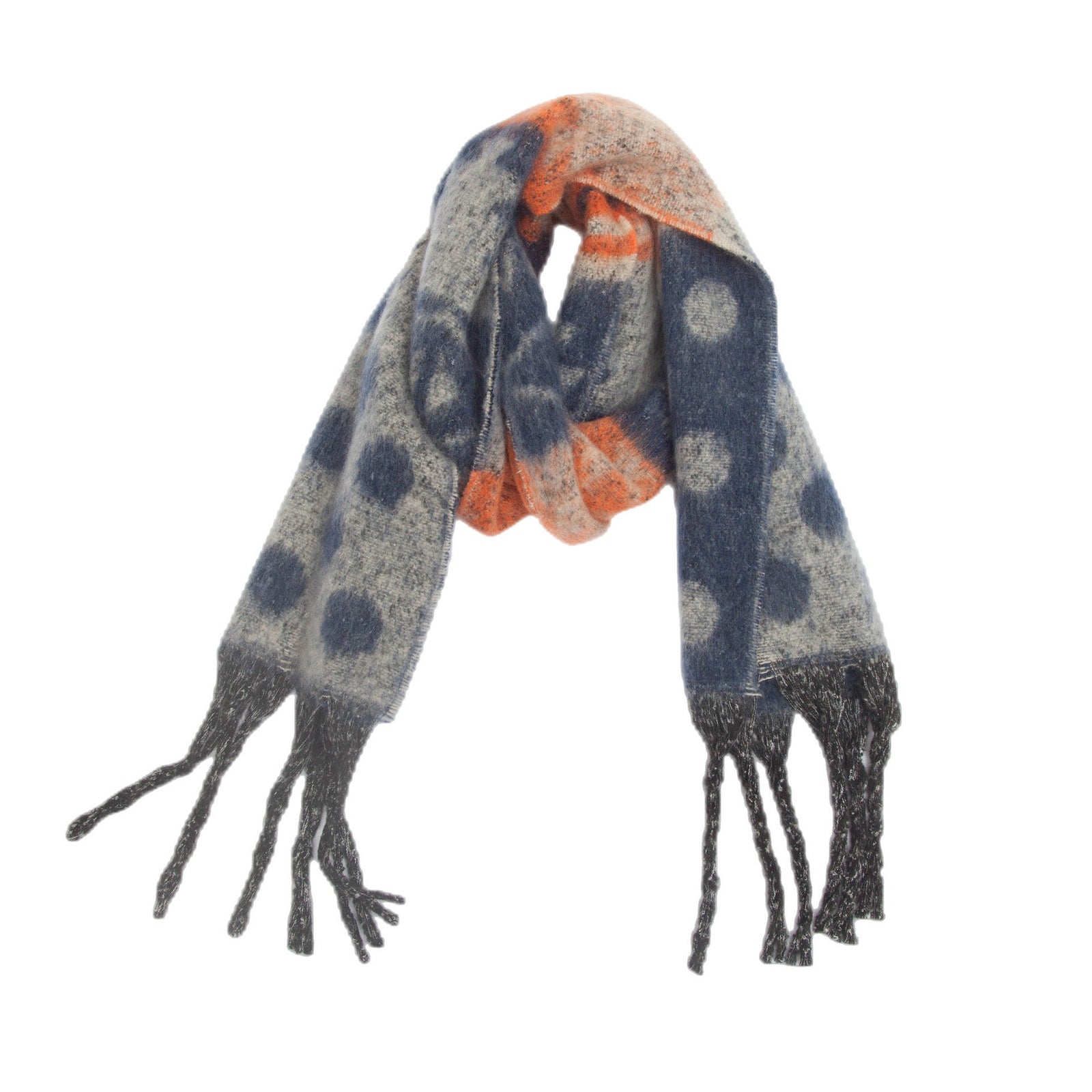 Shawl Thickened Scarf Tassel Jacquard Dot Scarf 2668south