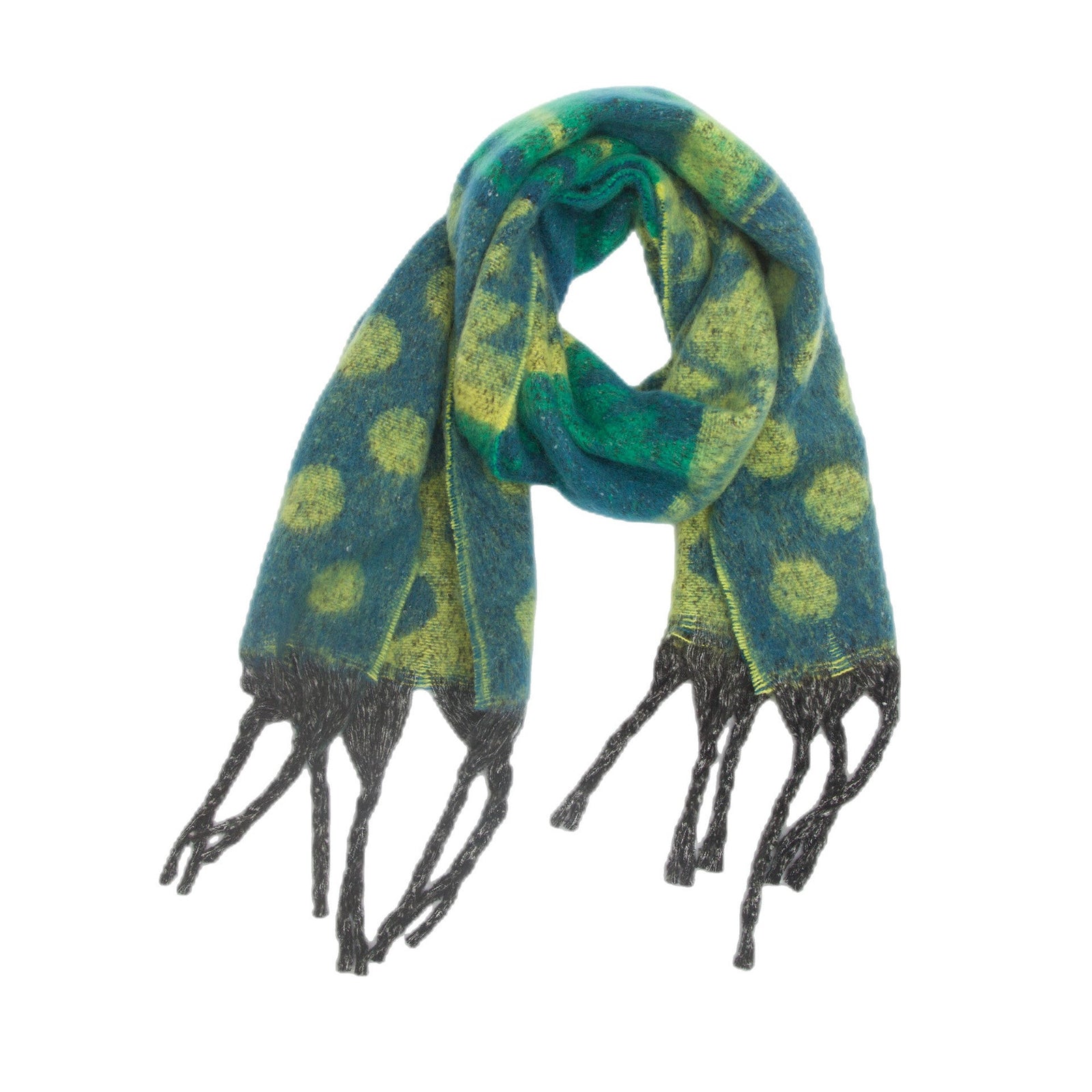 Shawl Thickened Scarf Tassel Jacquard Dot Scarf 2668south