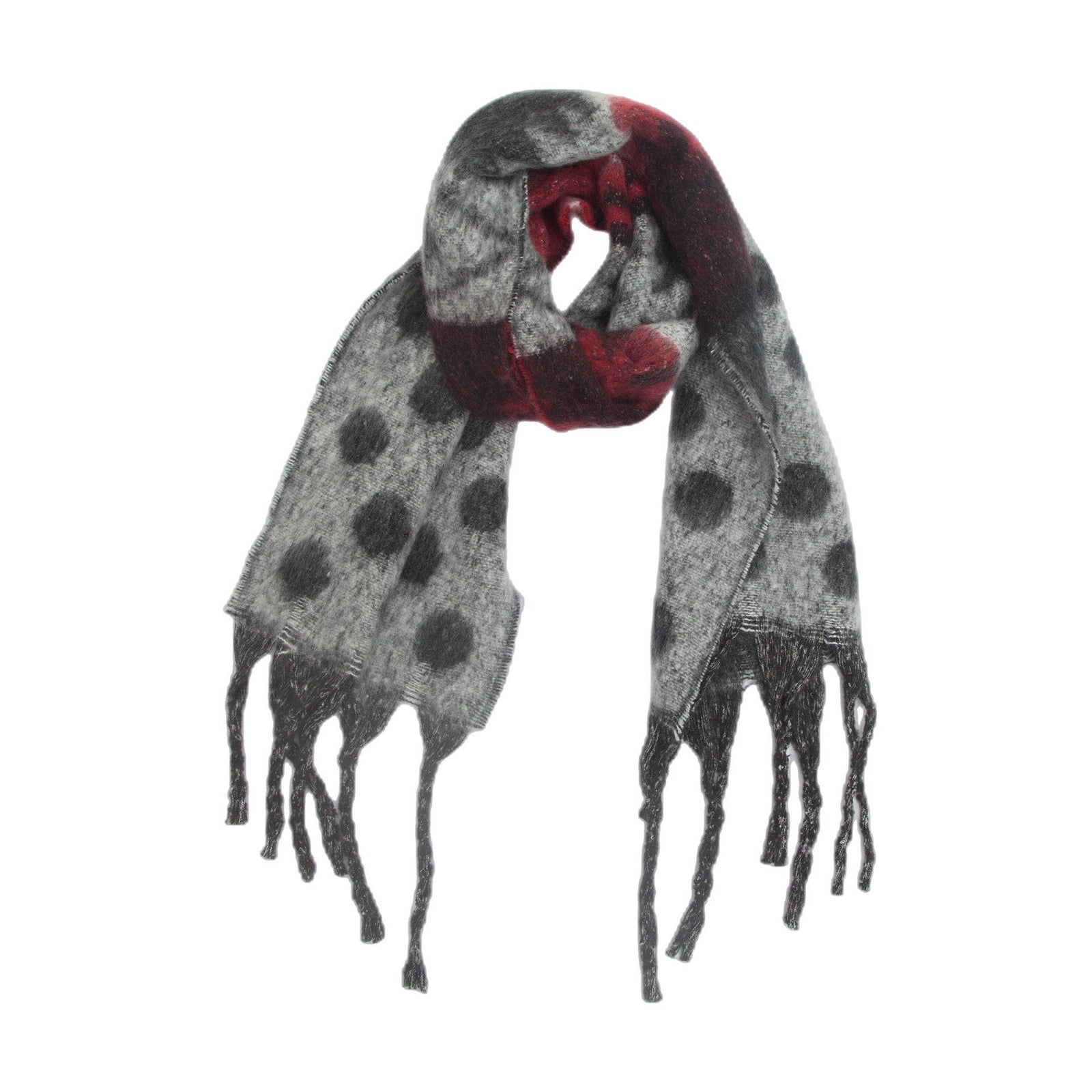 Shawl Thickened Scarf Tassel Jacquard Dot Scarf 2668south