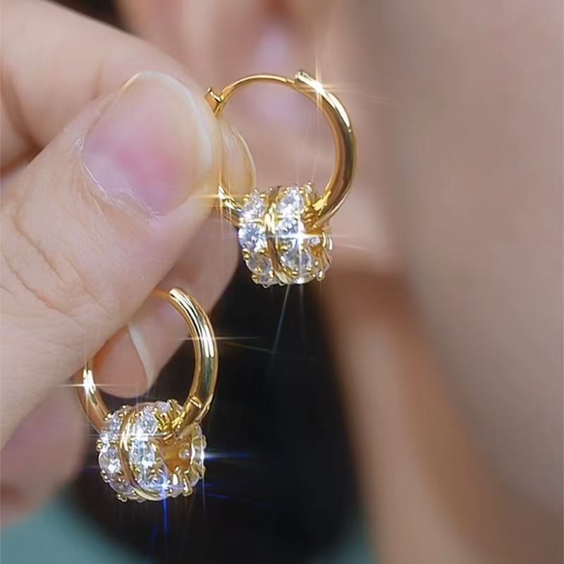 Silver Needle Zircon AB Dual-wear Double-sided Earrings Fashion 2668south