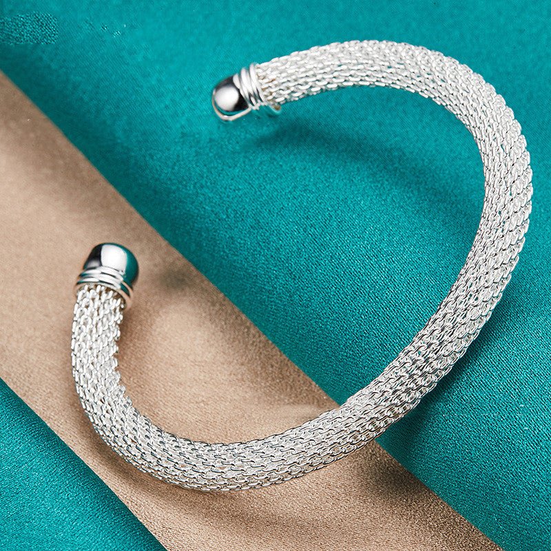 Silver Woven Mesh Bracelet Ornaments 2668south