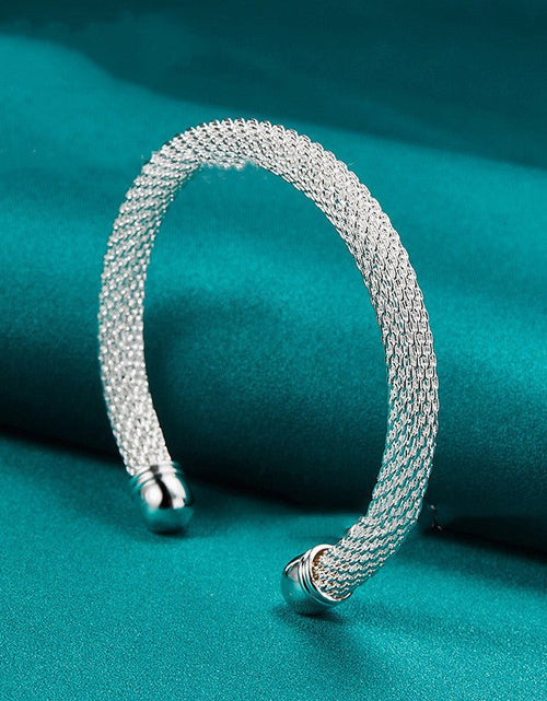 Load image into Gallery viewer, Silver Woven Mesh Bracelet Ornaments 2668south
