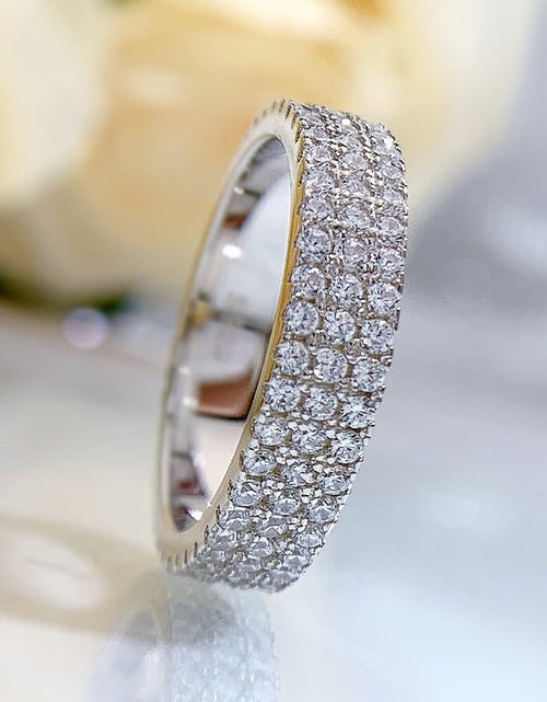 Load image into Gallery viewer, Simple Finger Three Rows Diamond-studded Ring Women&#39;s Jewelry 2668south
