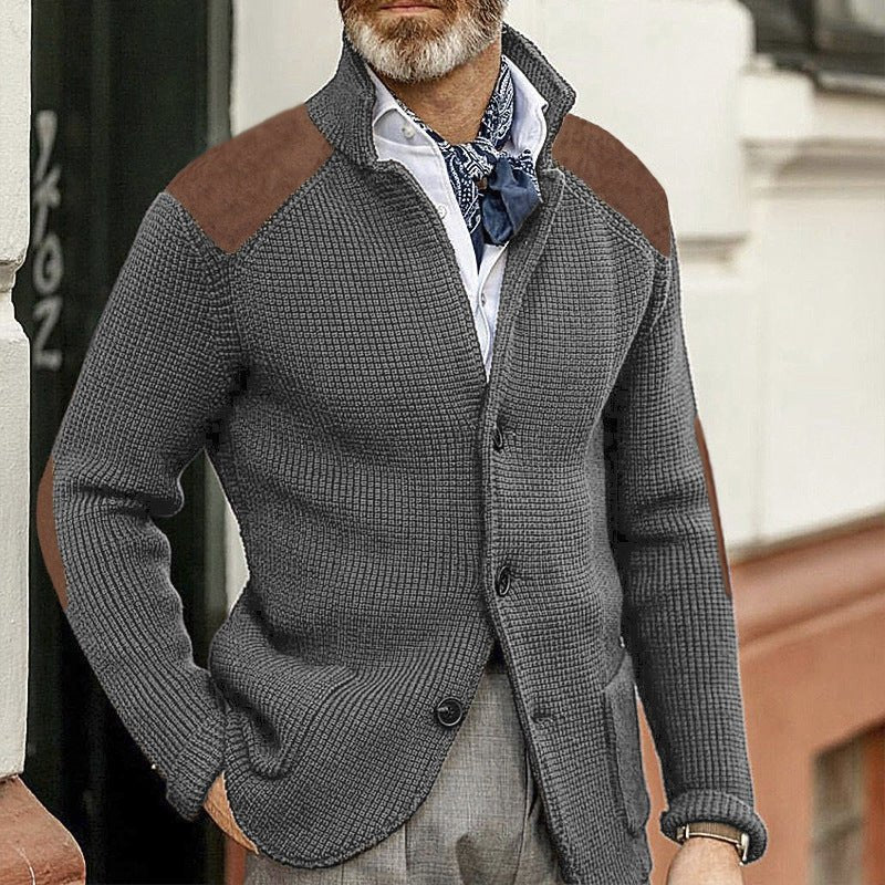 Slim-fit Lapel Long-sleeved Knitted Sweater Coat 2668south