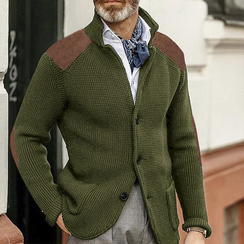 Slim-fit Lapel Long-sleeved Knitted Sweater Coat 2668south