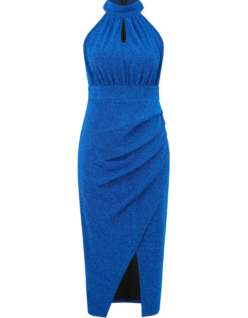 Load image into Gallery viewer, Slit Ruched Mock Neck Sleeveless Dress 2668south
