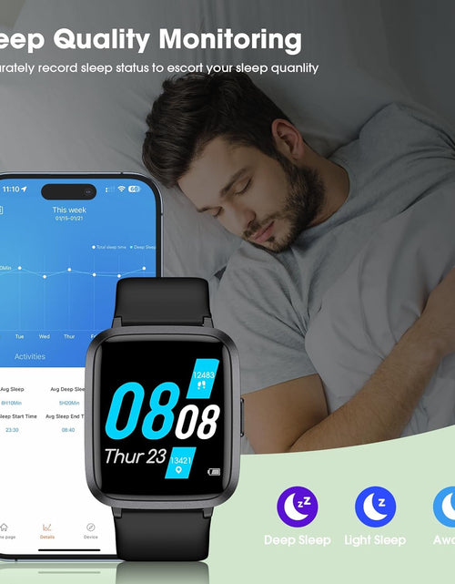 Load image into Gallery viewer, Smart Watch, Touchscreen Fitness Tracker with Heart Rate &amp; Spo2 Monitor, Sleep Tracking, IP68 Waterproof Pedometer Smartwatch Compatible with Iphone and Android Phones for Women Men 2668south
