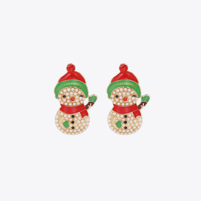 Snowman Rhinestone Alloy Earrings 2668south