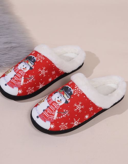 Load image into Gallery viewer, Snowman Round Toe Faux Fur Slippers 2668south
