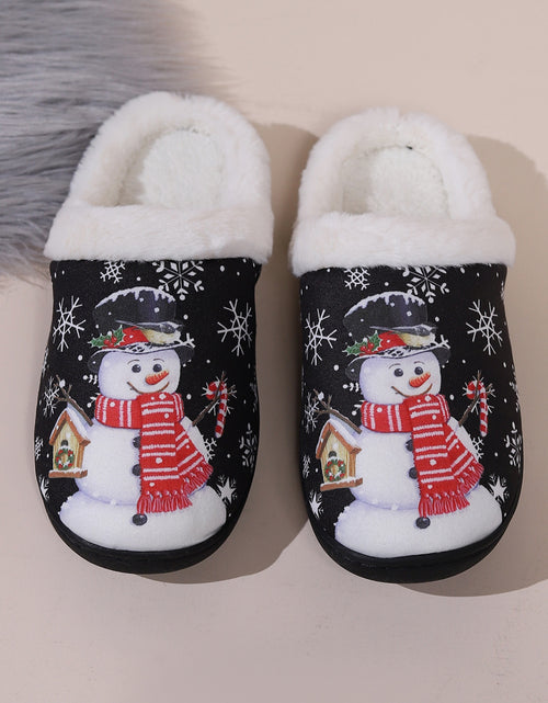 Load image into Gallery viewer, Snowman Round Toe Faux Fur Slippers 2668south
