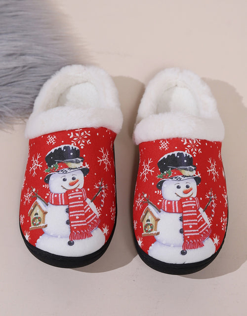 Load image into Gallery viewer, Snowman Round Toe Faux Fur Slippers 2668south
