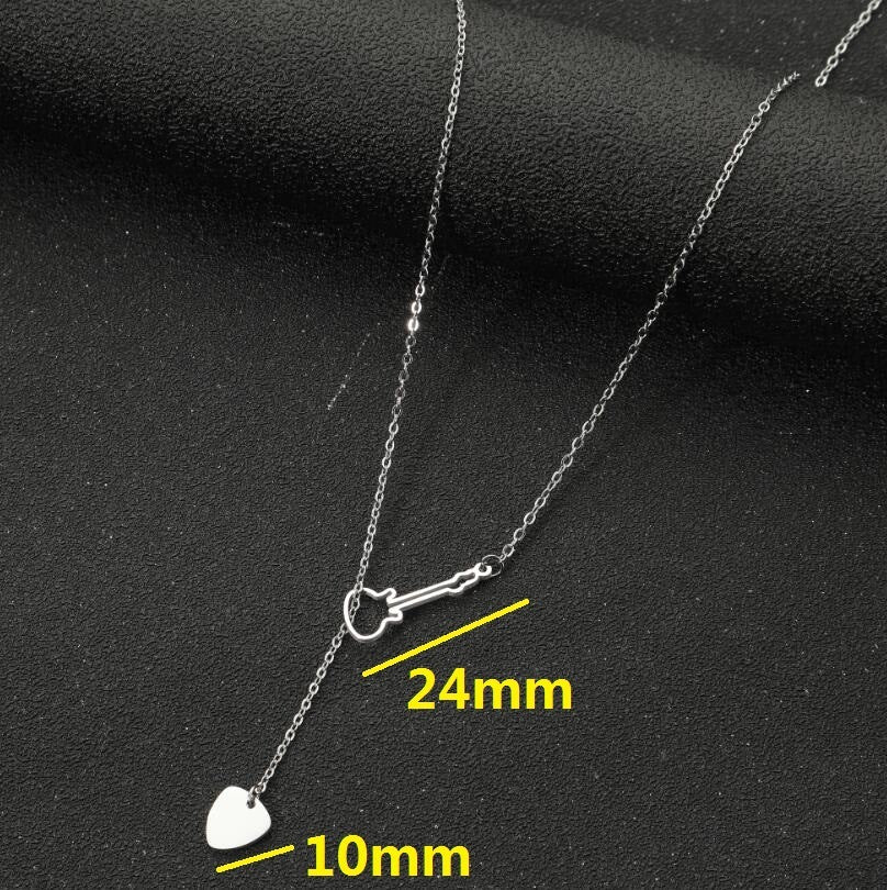 Special Interest Light Luxury Stainless Steel ECG Necklace 2668south