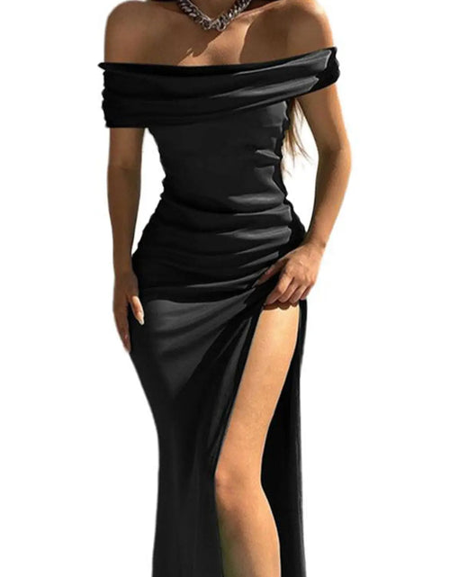 Load image into Gallery viewer, Split Ruched Off-Shoulder Dress 2668south
