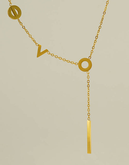 Load image into Gallery viewer, Stainless Steel 18K Asymmetric Letter Necklace 2668south
