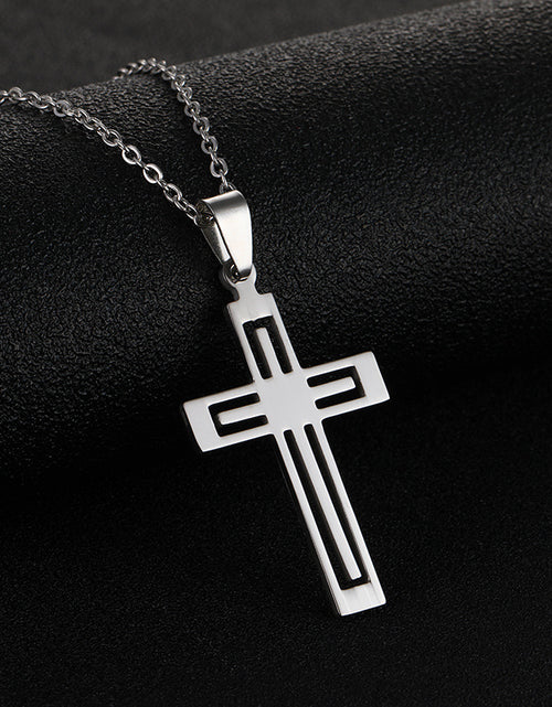 Load image into Gallery viewer, Stainless Steel Cross Necklace For Men Women Pendant Jewelry Fashion Fall Winter Sweater Necklace 2668south
