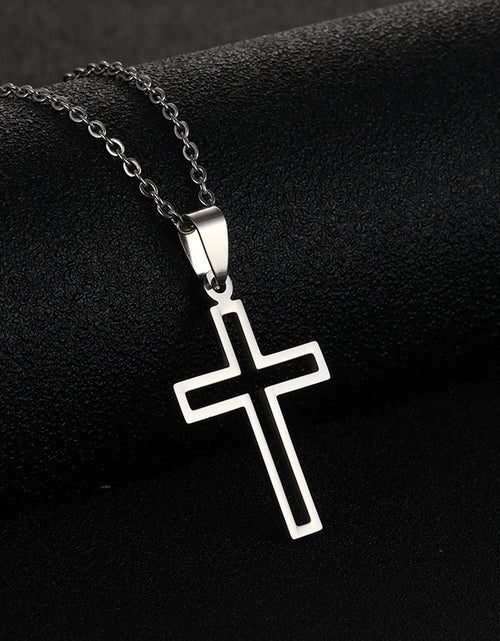 Load image into Gallery viewer, Stainless Steel Cross Necklace For Men Women Pendant Jewelry Fashion Fall Winter Sweater Necklace 2668south
