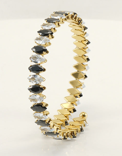 Load image into Gallery viewer, Stainless Steel Diamond-embedded Adjustable Open Geometric Bracelet 2668south
