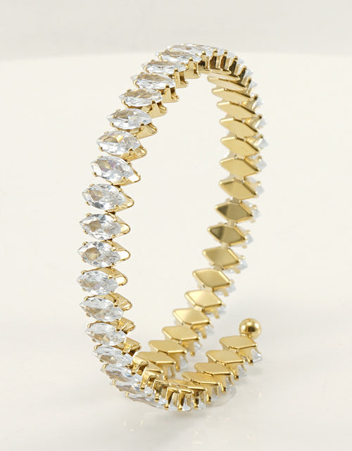 Load image into Gallery viewer, Stainless Steel Diamond-embedded Adjustable Open Geometric Bracelet 2668south
