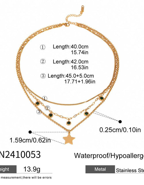 Load image into Gallery viewer, Stainless Steel Multi-layer Rhinestone Pendant Twin Necklace 2668south
