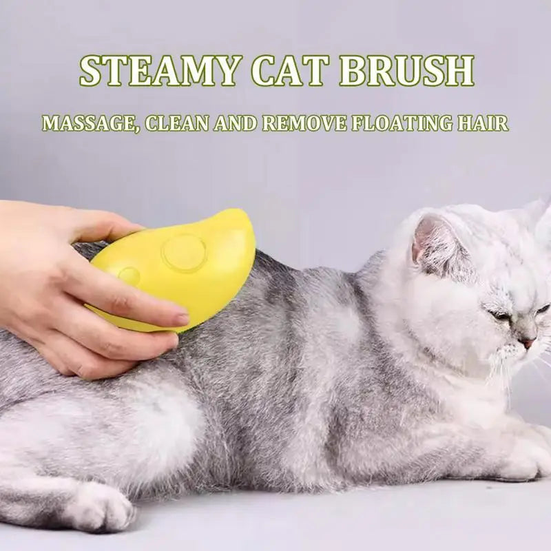 Steamy Dog Brush Electric Spray Cat Hair Brush 3 In1 Dog Steamer Brush for Massage Pet Grooming Removing Tangled and Loose Hair 2668south