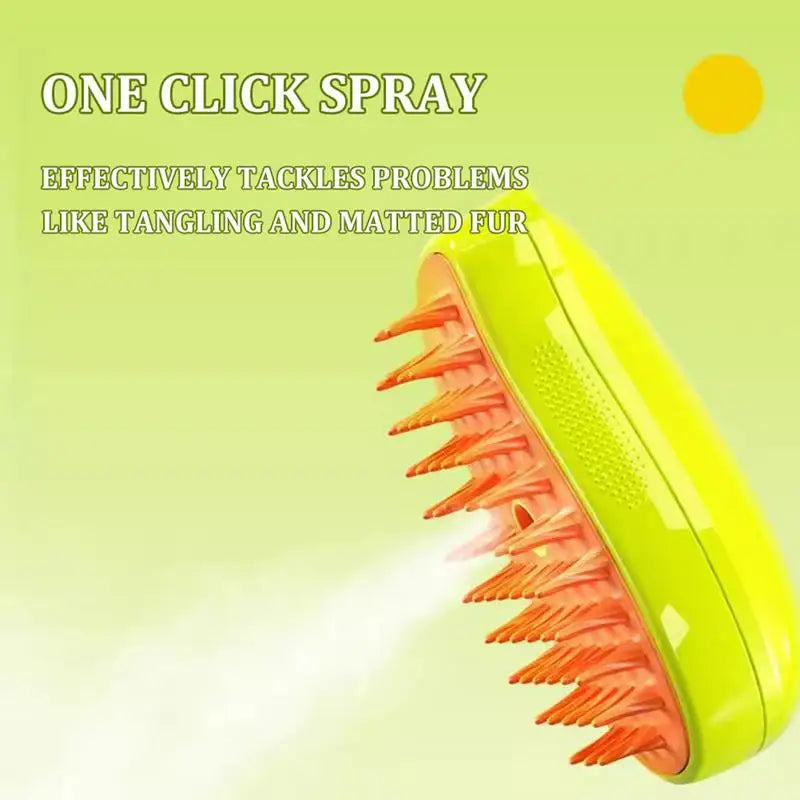 Steamy Dog Brush Electric Spray Cat Hair Brush 3 In1 Dog Steamer Brush for Massage Pet Grooming Removing Tangled and Loose Hair 2668south