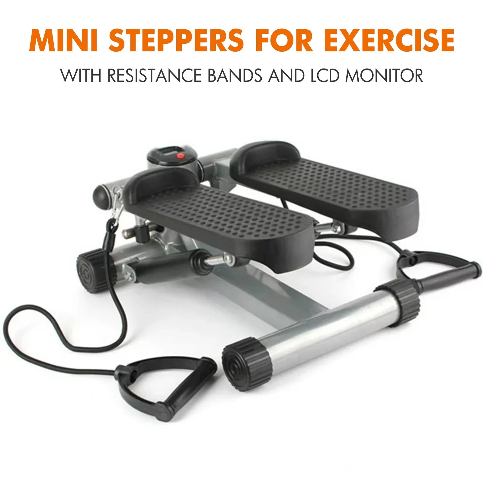 Steppers for Exercise,Stair Stepper with Resistance Bands,Mini Aerobic Stepper Exercise Machine,Stair Climber Equipment with LCD Monitor,White 2668south