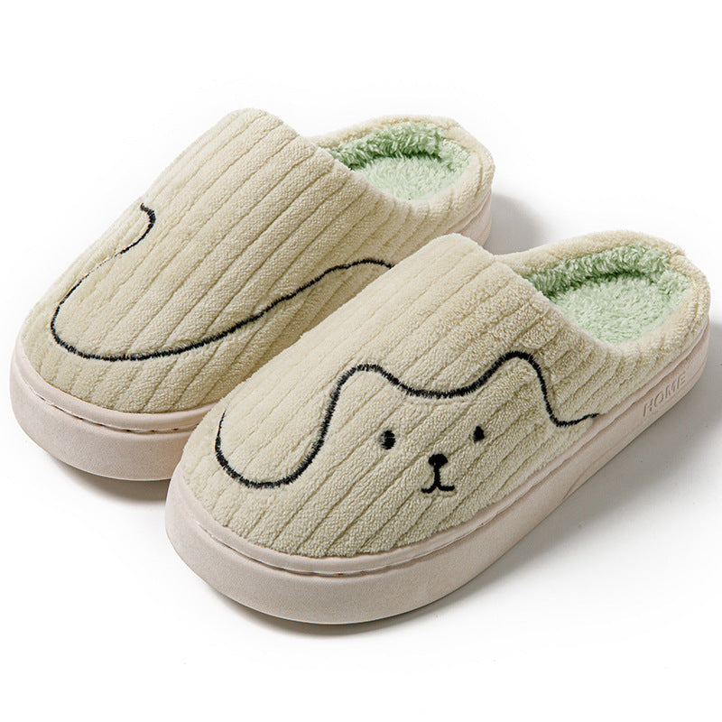 Striped Cat Slippers Indoor Couple Non-slip Floor Bedroom Slipper Winter Warm Plush House Shoes Women Men 2668south