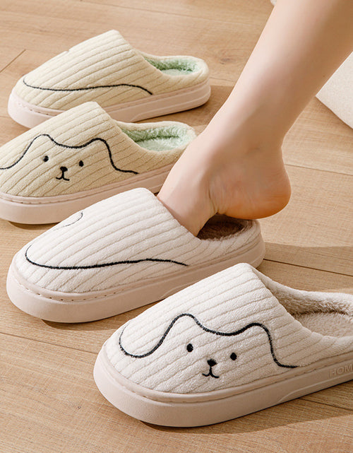 تحميل الصورة إلى عارض المعرض، Striped Cat Slippers Indoor Couple Non-slip Floor Bedroom Slipper Winter Warm Plush House Shoes Women Men 2668south
