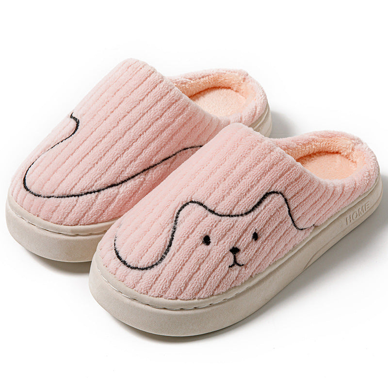 Striped Cat Slippers Indoor Couple Non-slip Floor Bedroom Slipper Winter Warm Plush House Shoes Women Men 2668south