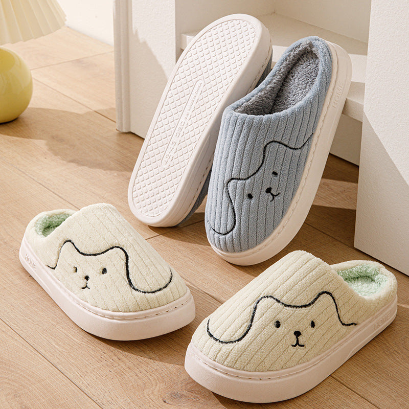 Striped Cat Slippers Indoor Couple Non-slip Floor Bedroom Slipper Winter Warm Plush House Shoes Women Men 2668south