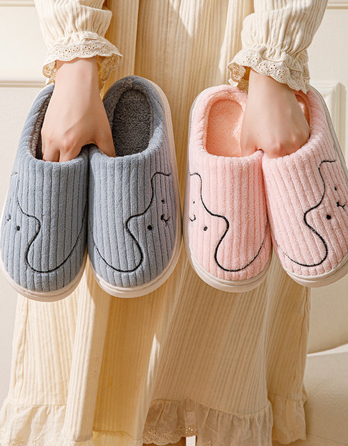 تحميل الصورة إلى عارض المعرض، Striped Cat Slippers Indoor Couple Non-slip Floor Bedroom Slipper Winter Warm Plush House Shoes Women Men 2668south
