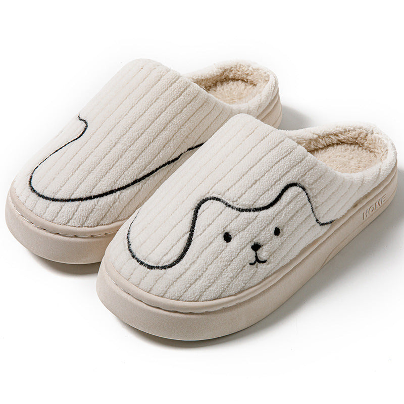 Striped Cat Slippers Indoor Couple Non-slip Floor Bedroom Slipper Winter Warm Plush House Shoes Women Men 2668south