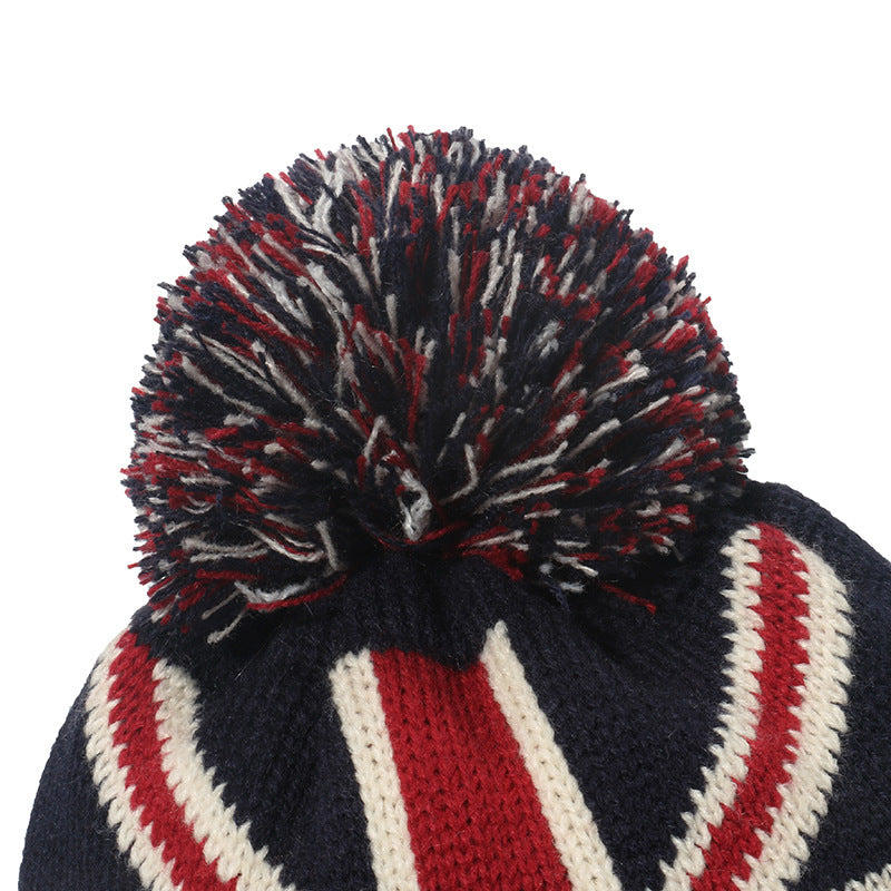 Striped Knitted Warm Hat Men And Women 2668south