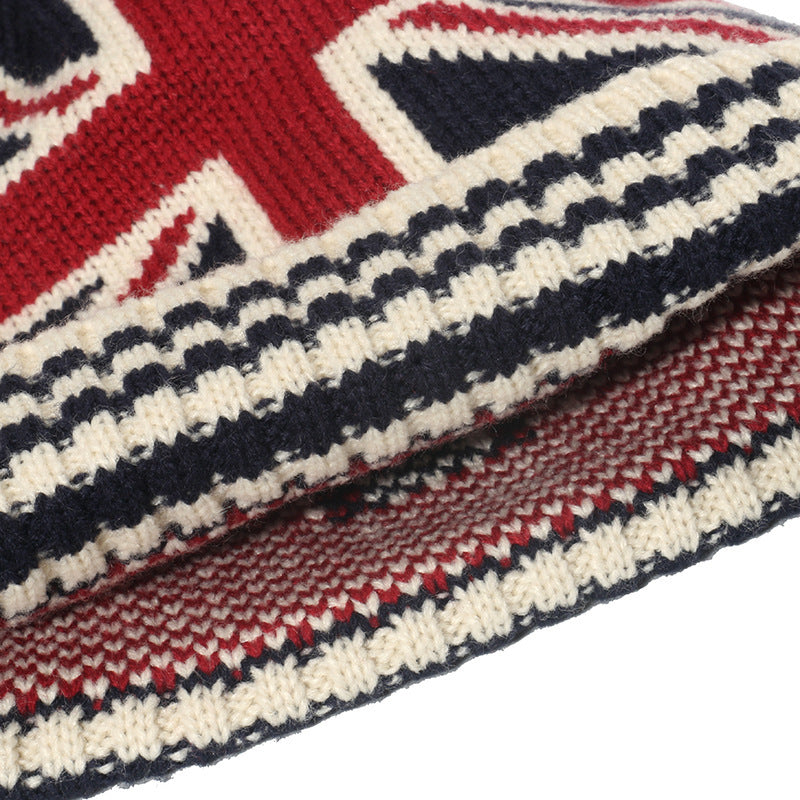 Striped Knitted Warm Hat Men And Women 2668south