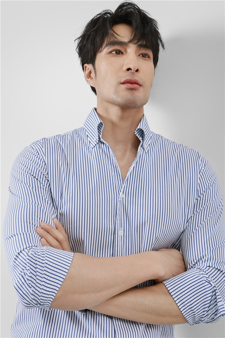 Striped Men's V-neck Long Sleeve Shirt 2668south