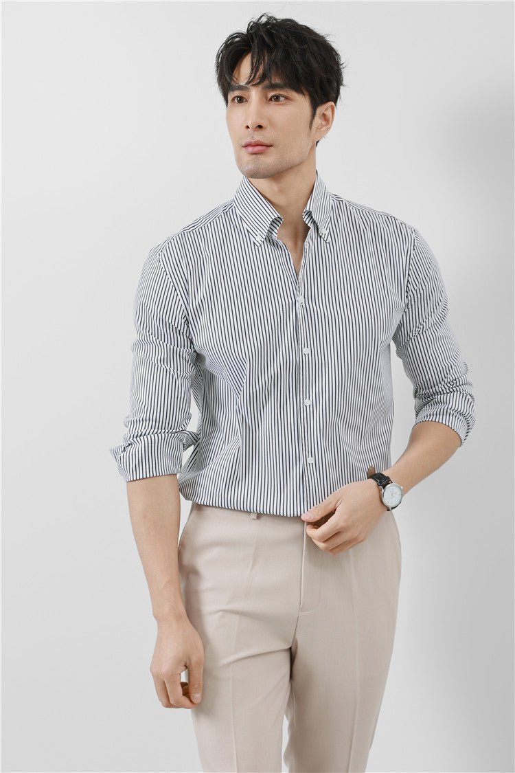 Striped Men's V-neck Long Sleeve Shirt 2668south