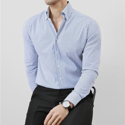 Striped Men's V-neck Long Sleeve Shirt 2668south