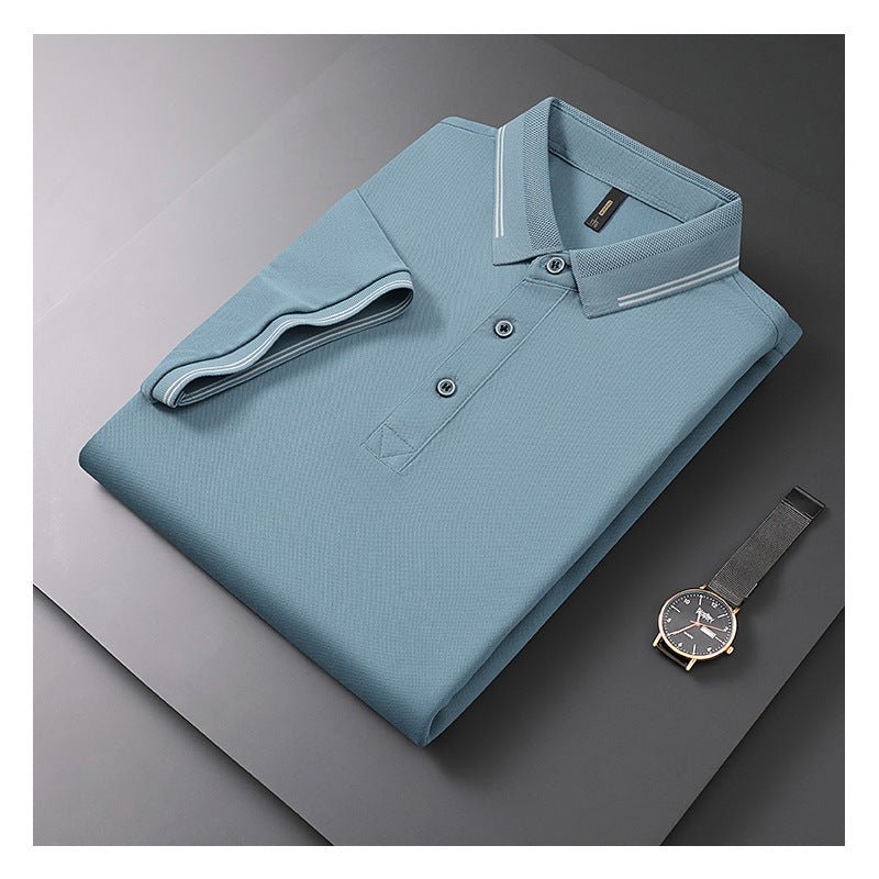 Summer New Textured Men's Polo Shirt Lapel T-shirt Top 2668south