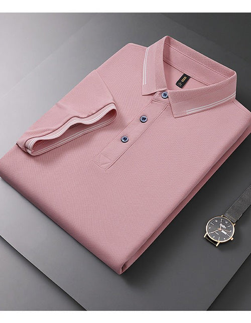 Load image into Gallery viewer, Summer New Textured Men&#39;s Polo Shirt Lapel T-shirt Top 2668south
