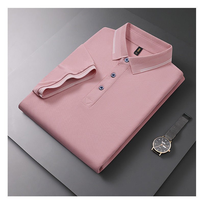 Summer New Textured Men's Polo Shirt Lapel T-shirt Top 2668south