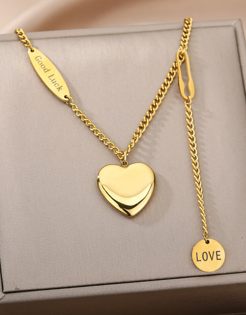 Load image into Gallery viewer, Sweet Love Pendant Necklace Temperament Double-layer Simple Design Clavicle Chain 2668south
