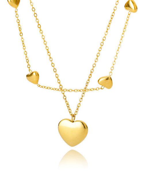 Load image into Gallery viewer, Sweet Love Pendant Necklace Temperament Double-layer Simple Design Clavicle Chain 2668south
