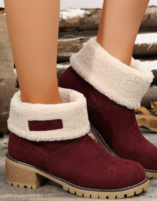 Load image into Gallery viewer, Thermal Fuzzy Block Heel Boots 2668south
