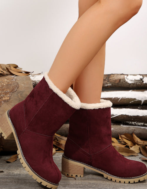 Load image into Gallery viewer, Thermal Fuzzy Block Heel Boots 2668south
