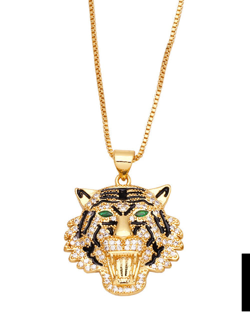 Load image into Gallery viewer, Three-dimensional Full Diamond Painting Oil Tiger Head Pendant Necklace 2668south
