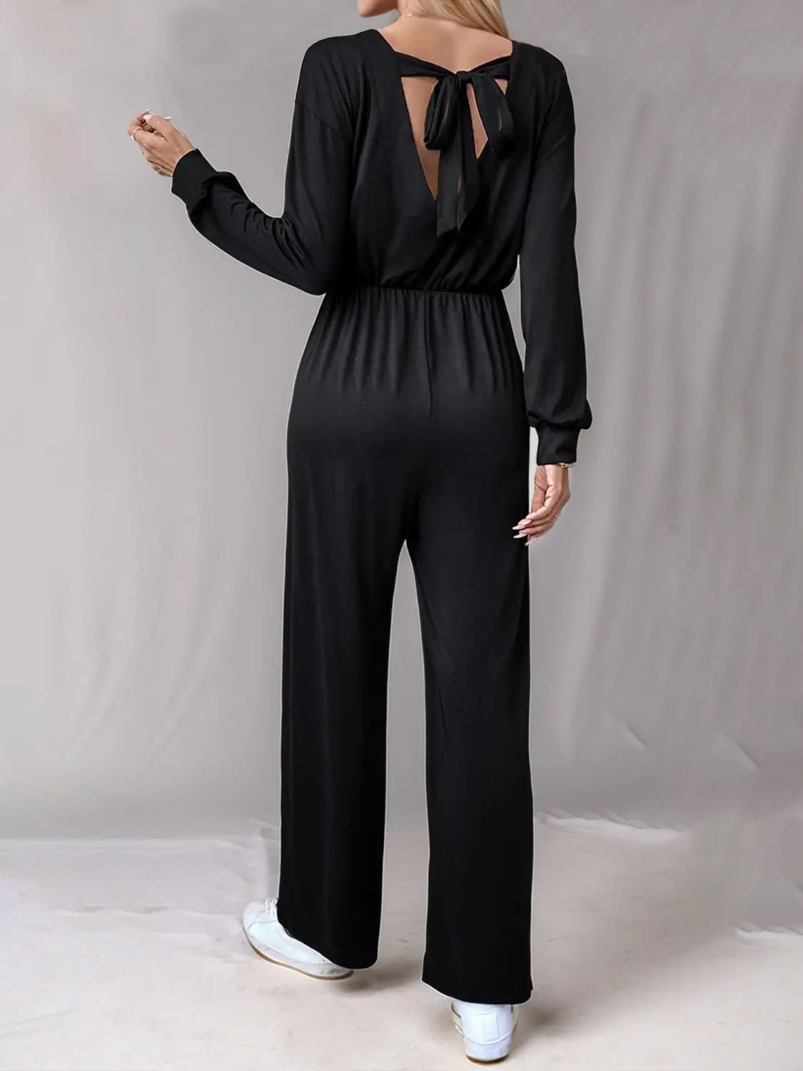 Tied Round Neck Wide Leg Jumpsuit 2668south