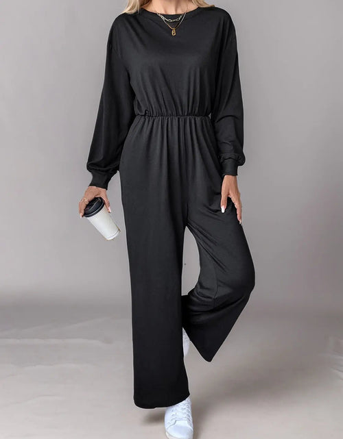 Load image into Gallery viewer, Tied Round Neck Wide Leg Jumpsuit 2668south
