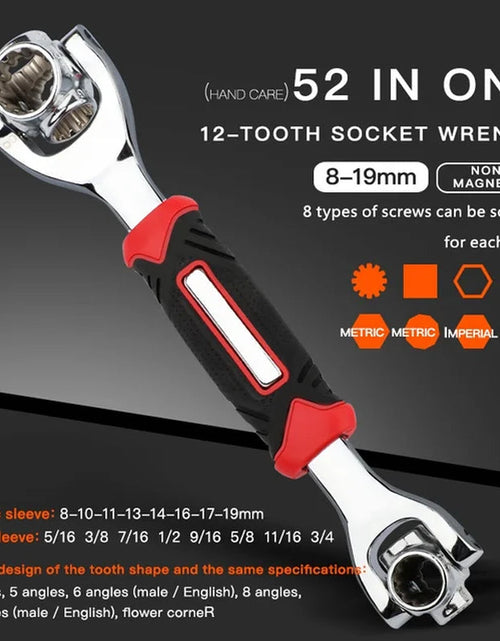 Load image into Gallery viewer, Tiger Wrench 52 in 1 with 360 Degree Rotation, Multipurpose Rotating Spline Bolts Hand Tools 2668south
