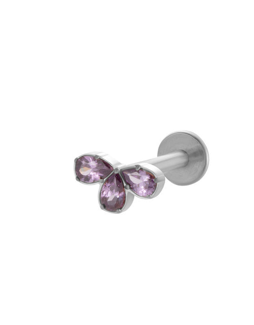 Load image into Gallery viewer, Titanium Alloy Inlaid Zircon Flower Love Heart Star Internal Screw Labret Puncture Ear Bone Stud 2668south
