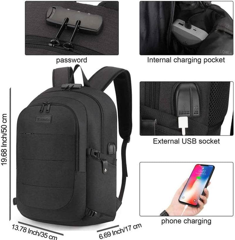 Travel Laptop Backpack Water Resistant Anti-Theft Bag with USB Charging Port and Lock 14/15.6 Inch Computer Business Backpacks for Women Men College School Student Gift,Bookbag Casual Hiking Daypack 2668south